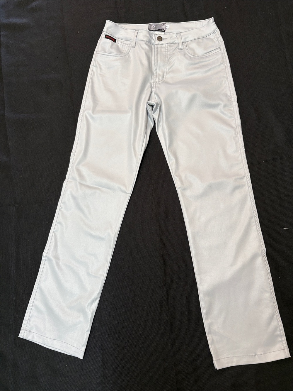 Volcom Women's Straight Leg Jeans in Light Gray